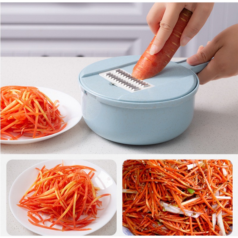 Commercial Potato Peeler - เครื่องหั่นผักฟางข้าวสาลีอเนกประสงค์เครื่อง12in1สับมันฝรั่งแครอทหั่นฝอยด้วยมือเครื่องมือขูดหัวไชเท้า