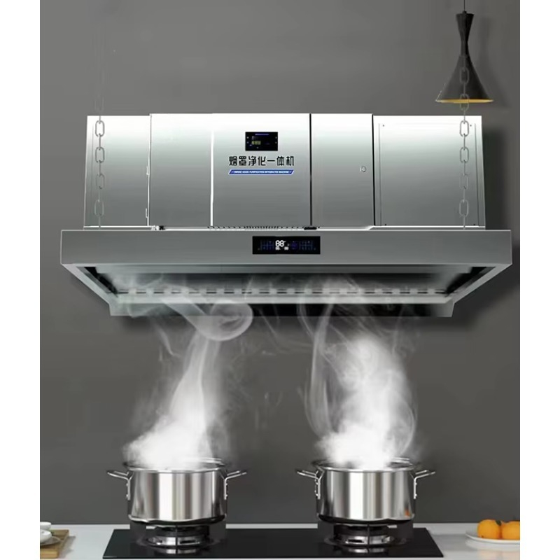 Commercial Kitchen Exhaust Hood - เครื่องฟอกอากาศแบบไฟฟ้าสถิตในตัวสำหรับครัวเชิงพาณิชย์ พร้อมระบบระบายอากาศสำหรับร้านอาหาร