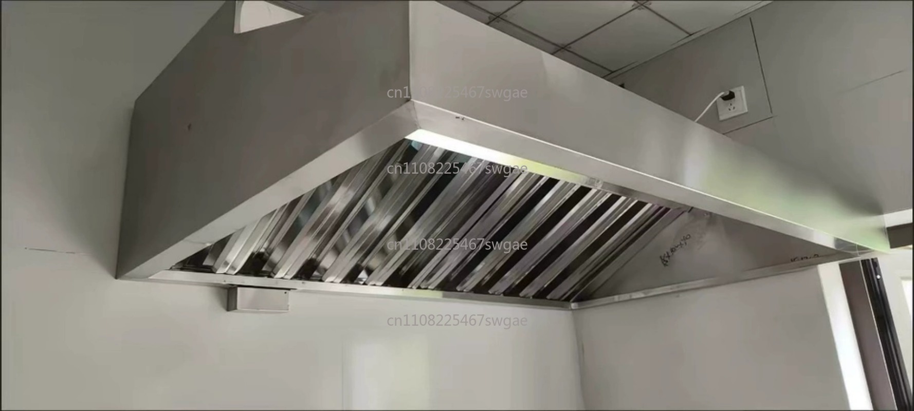 Commercial Kitchen Exhaust Hood - เครื่องดูดควันครัวเหล็กกล้ากำลังสูง สำหรับร้านอาหาร โรงแรม 220V เครื่องดูดควันเชิงพาณิชย์ สแตนเลส
