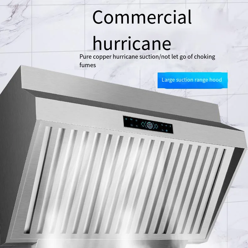 Commercial Kitchen Exhaust Hood - -สําหรับ OEM 1.8m ท่อไอเสียสแตนเลสเครื่องดูดควันห้องครัวเชิงพาณิชย์โรงแรมมอเตอร์คู่เครื่องดูดควันช่วงดูดขนาดใหญ่สัมผัสความรู้สึก