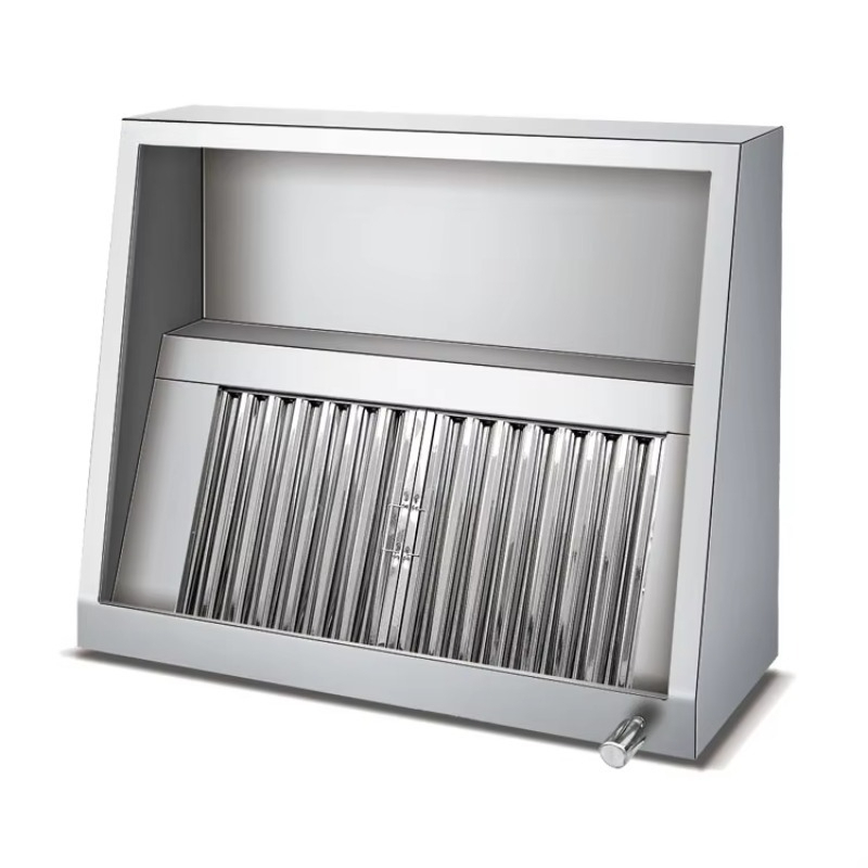Commercial Kitchen Exhaust Hood - เครื่องดูดควันครัวสแตนเลสสำหรับงานพาณิชย์ ขนาดสั่งทำพิเศษ ความเร็ว 21 เมตร/นาที ระบบไฟฟ้า