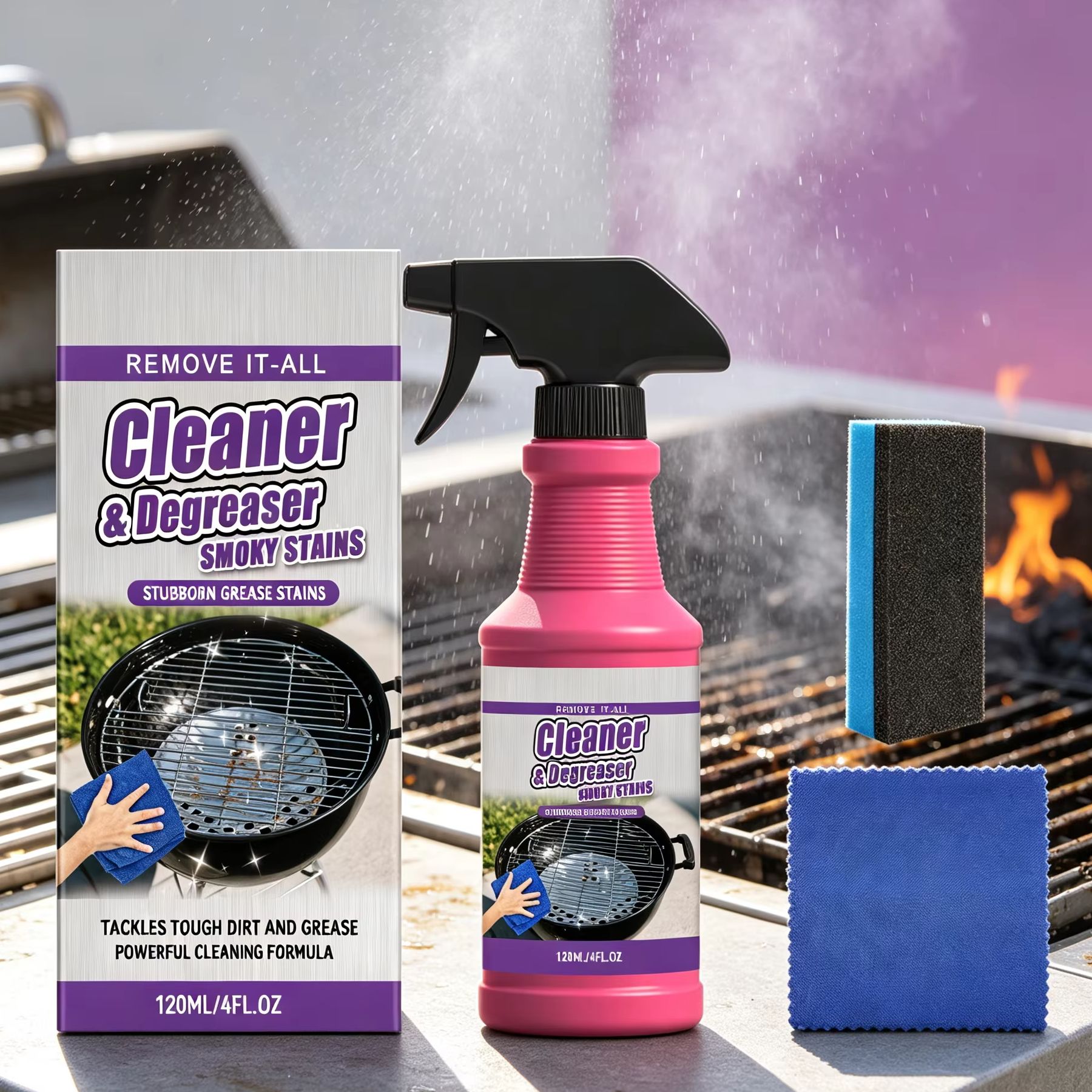 Commercial Kitchen Grease Cleaner - น้ำยาทำความสะอาดเตาบาร์บีคิว ขจัดคราบไขมัน คราบควัน น้ำยาขจัดคราบไขมันในครัว สเปรย์ทำความสะอาดเตาบาร์บีคิว น้ำยาทำความสะอาดคราบไขมันในครัวกลางแจ้ง