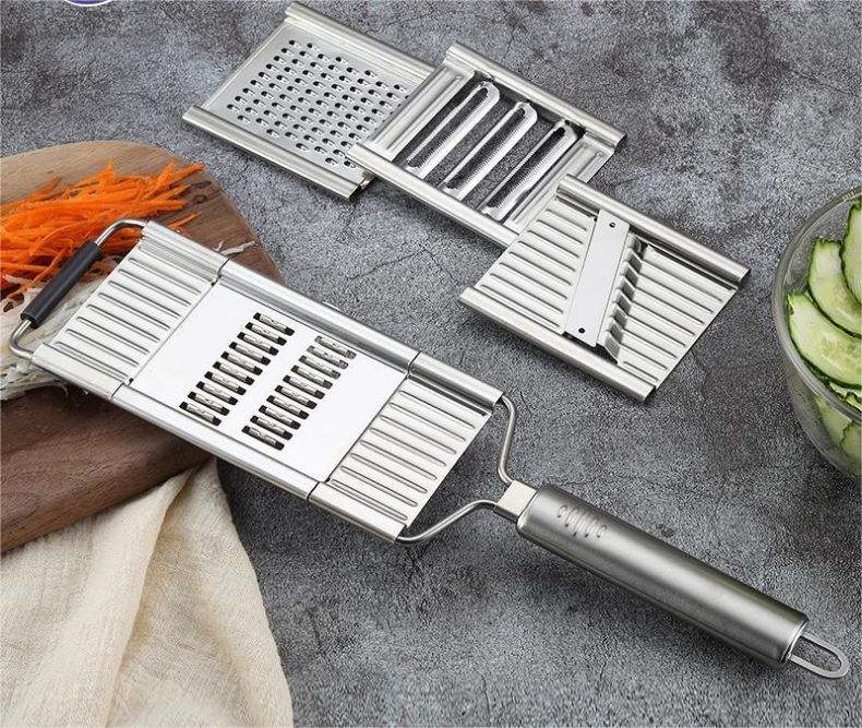 Commercial Potato Peeler - 4 in1 เครื่องตัดผักเครื่องตัดสแตนเลสเครื่องตัดผักอเนกประสงค์ชุดตัดคู่มือผลไม้แครอทเครื่องขูดมันฝรั่ง