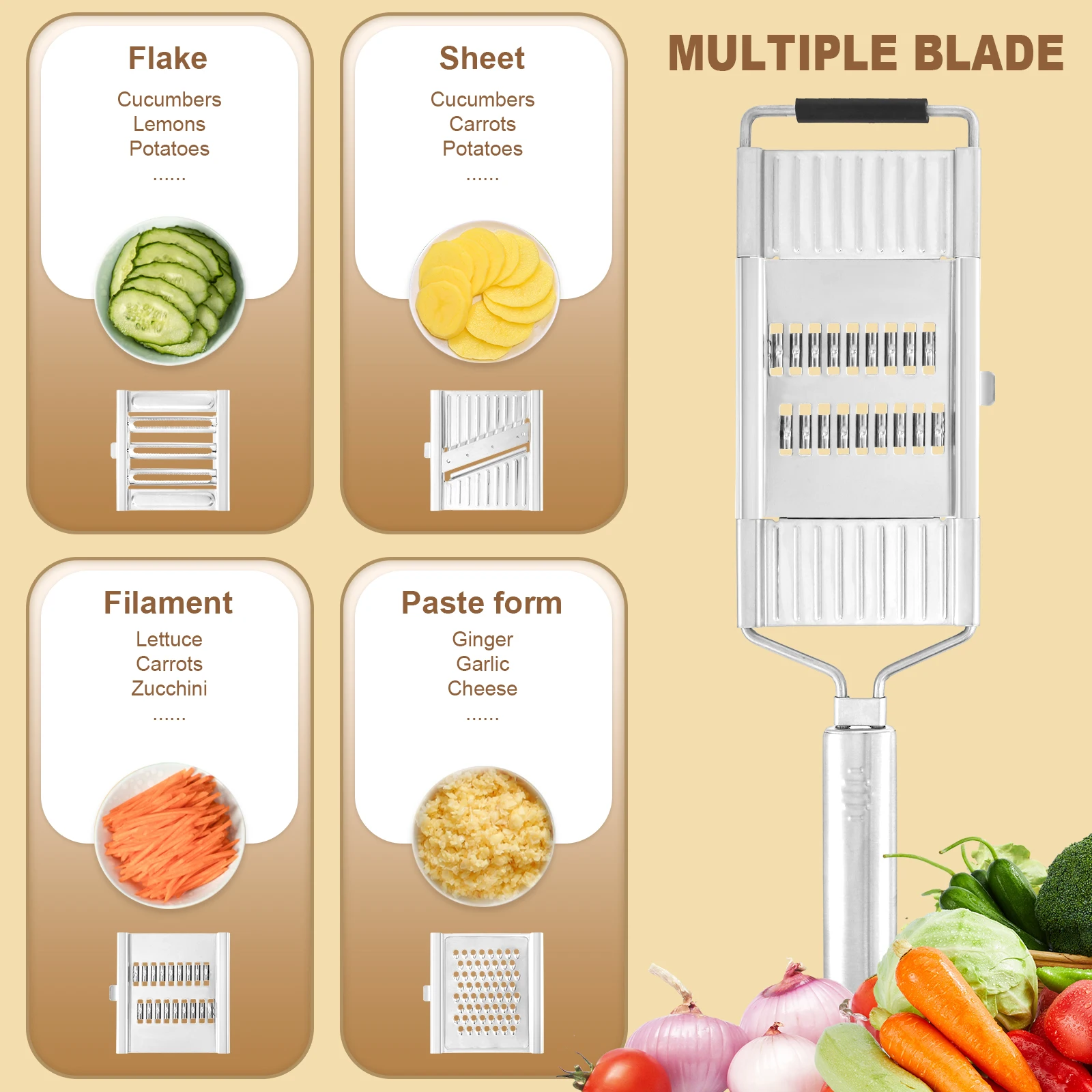 4 in1 เครื่องตัดผักเครื่องตัดส - Commercial Potato Peeler บทวิจารณ์และราคา