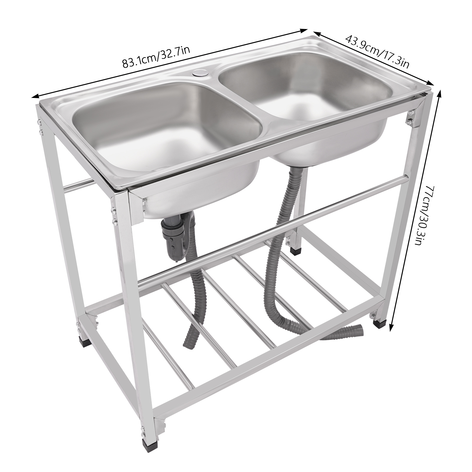 อ่างล้างจานสแตนเลสแบบคู่ ขนาด  - Commercial Kitchen Store บทวิจารณ์และราคา