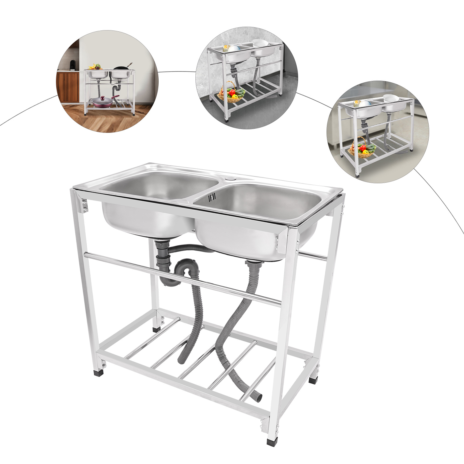 อ่างล้างจานสแตนเลสแบบคู่ ขนาด  - Commercial Kitchen Store บทวิจารณ์และราคา